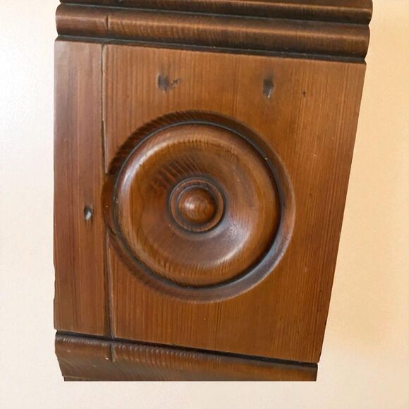 Antique Wooden Architectural Salvage Plinth Block Carved Millwork Rosette - Picture 8 of 8